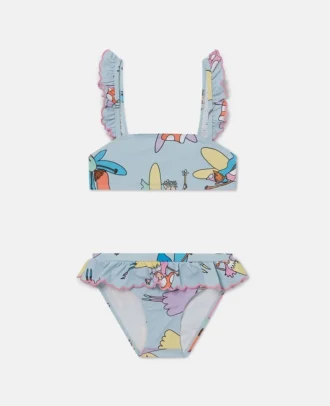 Bikini à volants imprimé fées Bikini à volants imprimé fées