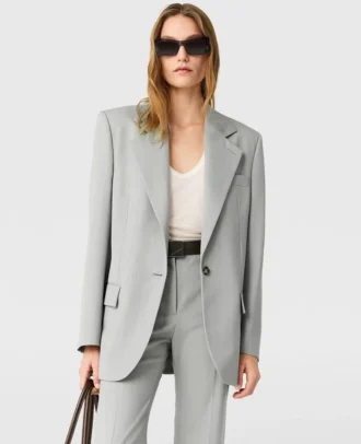 Blazer boyfriend à simple boutonnage