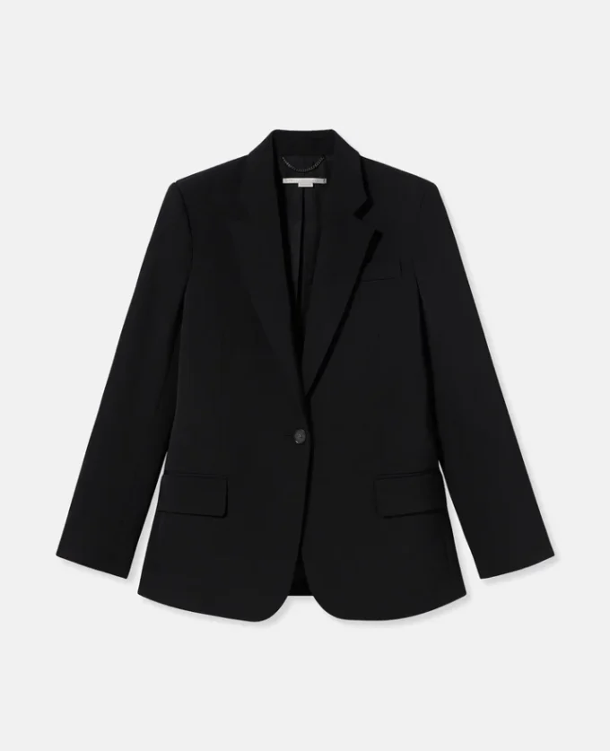 Blazer boyfriend slim en flanelle de laine