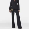 Blazer boyfriend slim en flanelle de laine