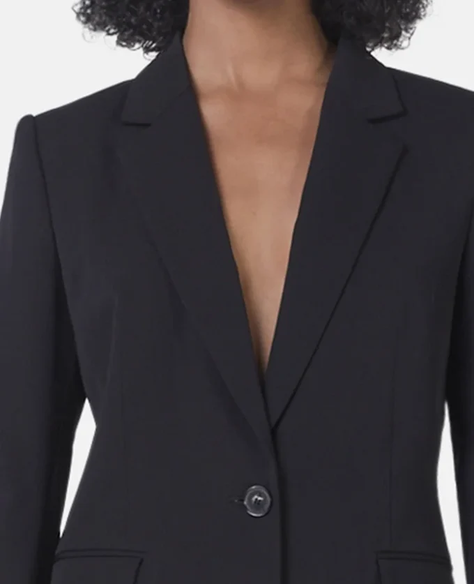 Blazer boyfriend slim en flanelle de laine