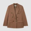 Blazer oversize à double boutonnage et fines rayures Blazer oversize à double boutonnage et fines rayures