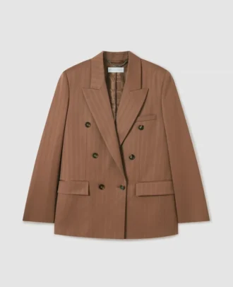 Blazer oversize à double boutonnage et fines rayures Blazer oversize à double boutonnage et fines rayures