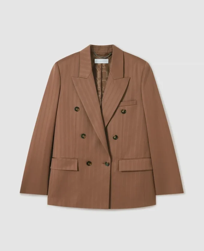 Blazer oversize à double boutonnage et fines rayures Blazer oversize à double boutonnage et fines rayures