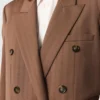 Blazer oversize à double boutonnage et fines rayures Blazer oversize à double boutonnage et fines rayures