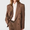 Blazer oversize à double boutonnage et fines rayures Blazer oversize à double boutonnage et fines rayures