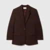 Blazer à revers en pointe et boutonnage simple