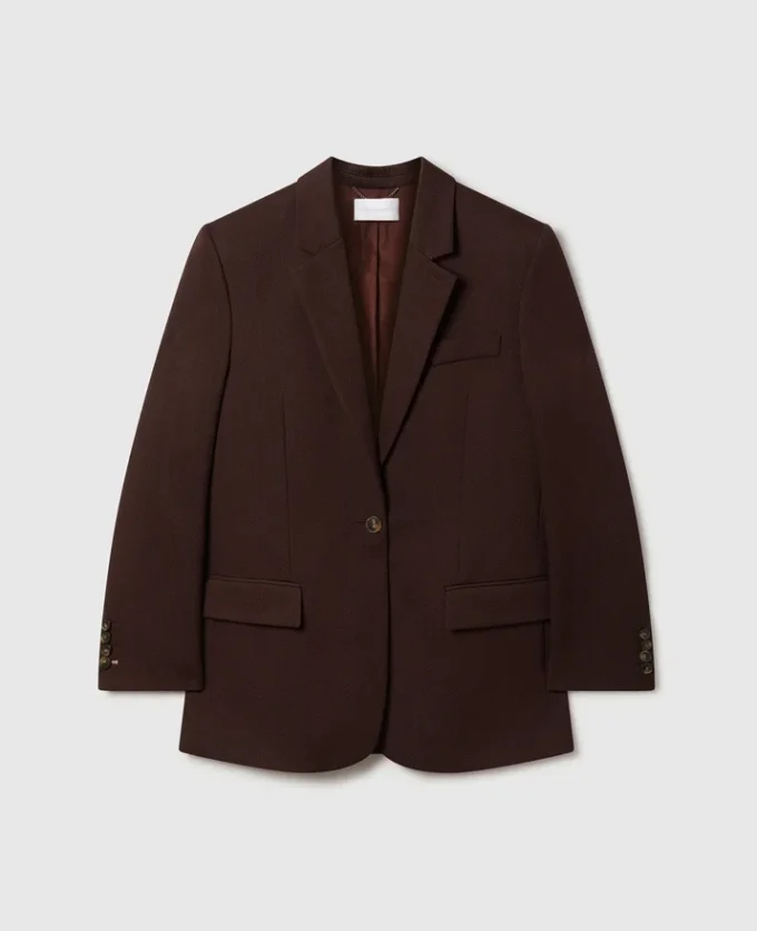 Blazer à revers en pointe et boutonnage simple
