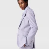 Blazer à revers en pointe et boutonnage simple