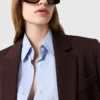 Blazer à revers en pointe et boutonnage simple