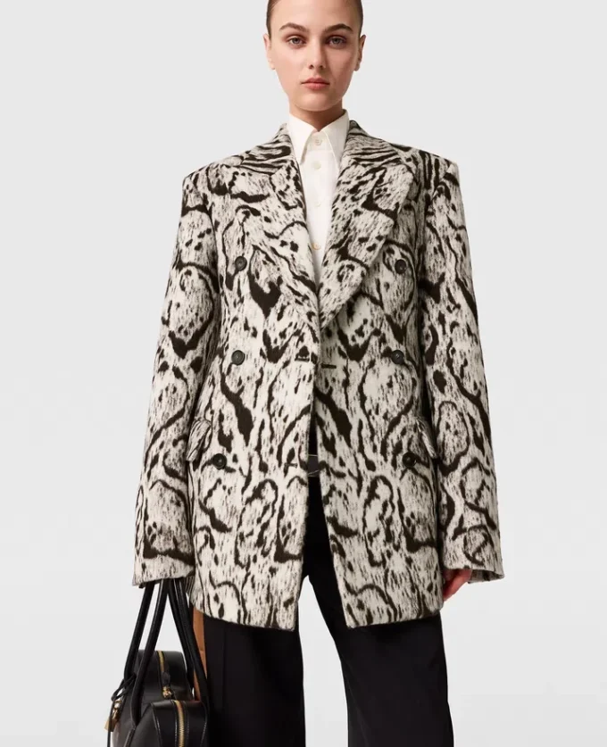 Blazer slim à double boutonnage Cloud Leopard