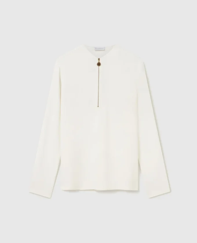 Blouse Arlesa à double ourlet fendu et fermeture éclair Blouse Arlesa à double ourlet fendu et fermeture éclair