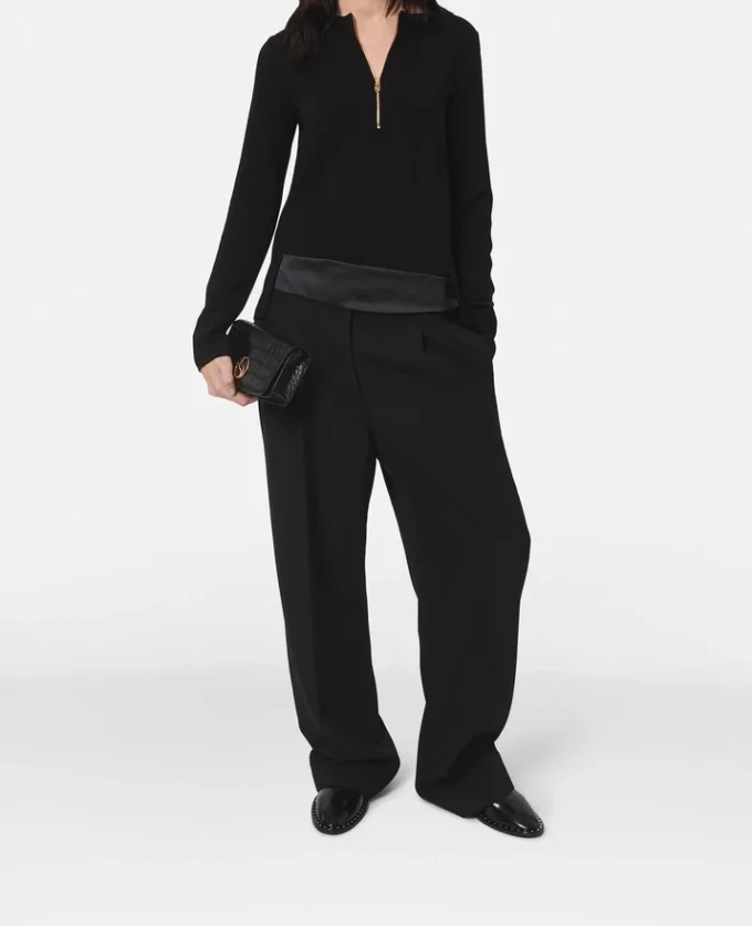 Blouse Arlesa à double ourlet fendu et fermeture éclair