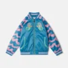 Blouson aviateur en satin brodé d&rsquo;un hippocampe