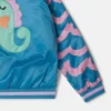 Blouson aviateur en satin brodé d&rsquo;un hippocampe