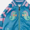 Blouson aviateur en satin brodé d&rsquo;un hippocampe