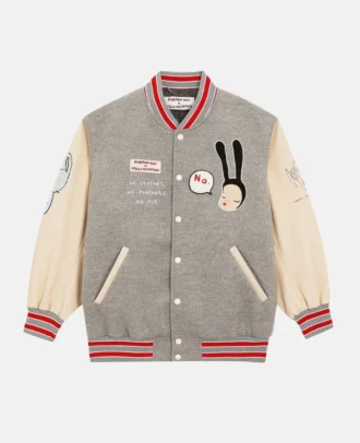 Blouson bomber brodé avec patch Yoshitomo Nara