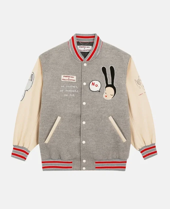 Blouson bomber brodé avec patch Yoshitomo Nara