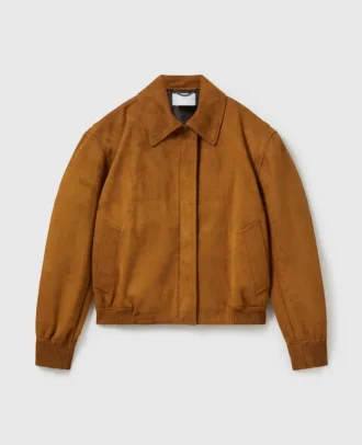 Blouson bomber à col carré