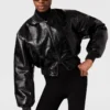 Blouson bomber court à motif crocodile Blouson bomber court à motif crocodile