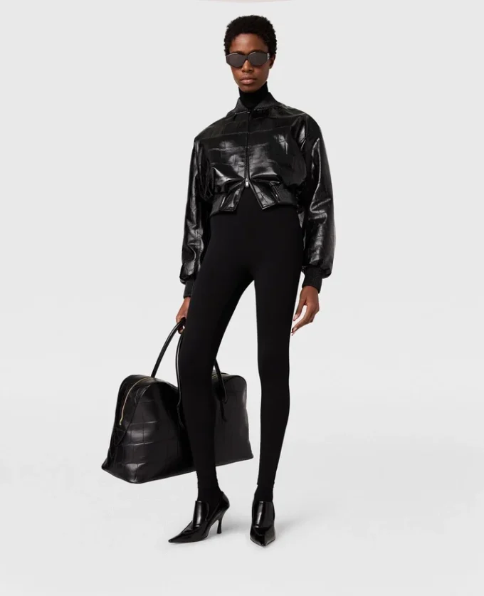 Blouson bomber court à motif crocodile Blouson bomber court à motif crocodile