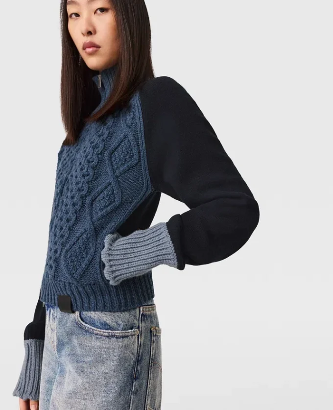 Blouson bomber en maille hybride Blouson bomber en maille hybride