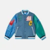 Blouson bomber universitaire brodé aux initiales de la marque