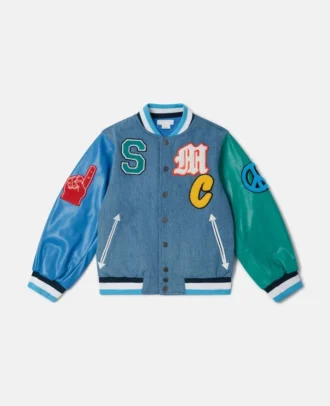 Blouson bomber universitaire brodé aux initiales de la marque