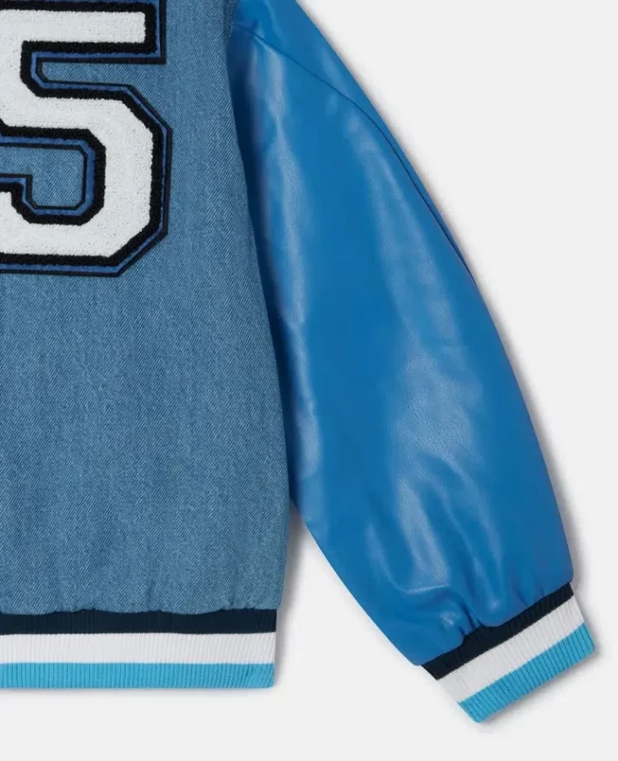 Blouson bomber universitaire brodé aux initiales de la marque