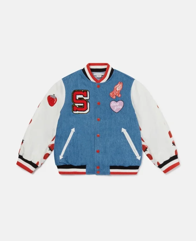 Blouson bomber universitaire à motif graphique Initial