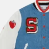 Blouson bomber universitaire à motif graphique Initial