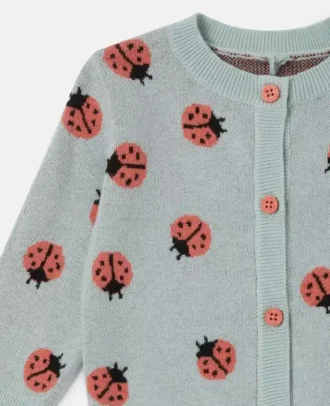 Cardigan à col rond en maille Ladybird