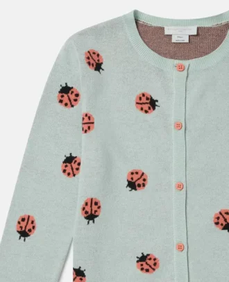 Cardigan à col rond en maille Ladybird