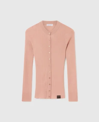 Cardigan à col rond en maille légère