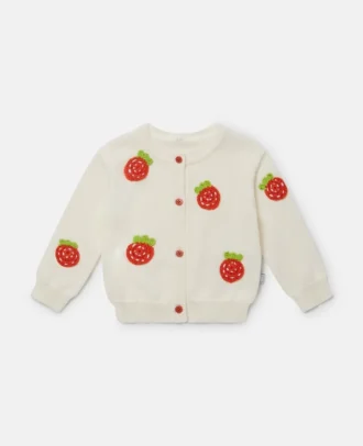 Cardigan crocheté à motif fraise