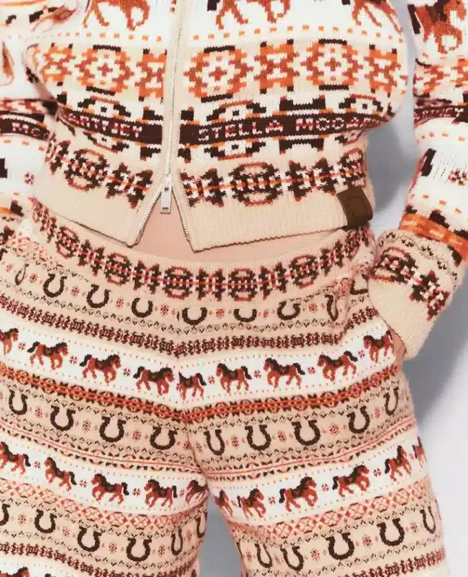 Cardigan en laine à col en peluche Fair Isle Cardigan en laine à col en peluche Fair Isle