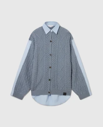 Cardigan hybride en maille