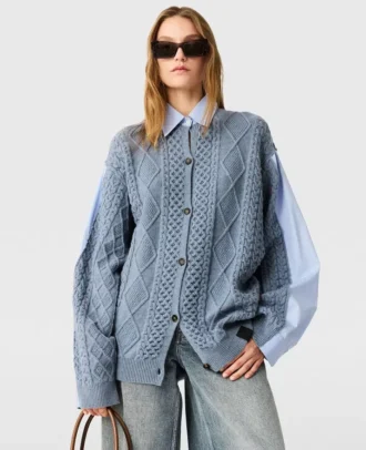 Cardigan hybride en maille