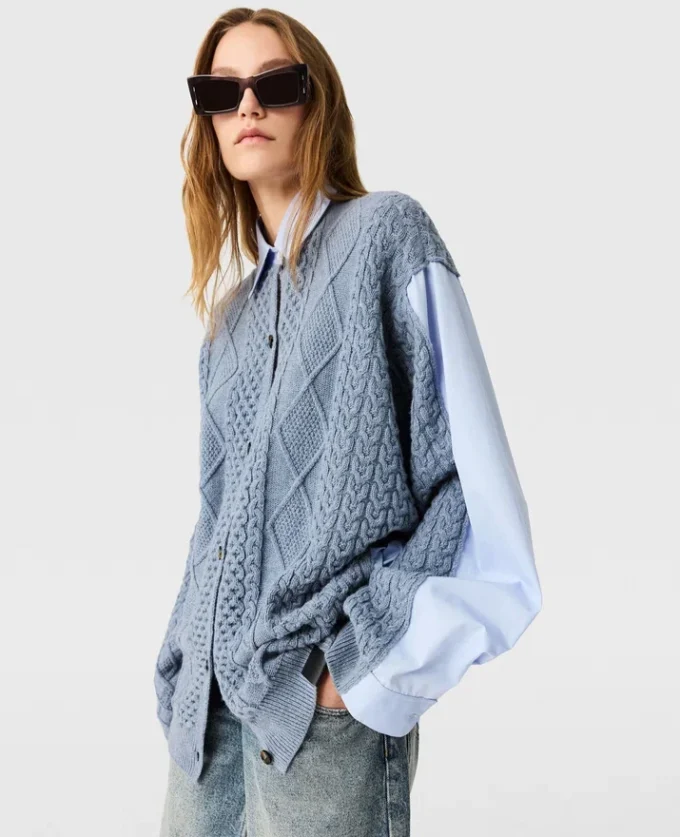 Cardigan hybride en maille Cardigan hybride en maille