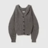 Cardigan épais à capuche et côtes Cardigan épais à capuche et côtes