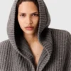 Cardigan épais à capuche et côtes Cardigan épais à capuche et côtes
