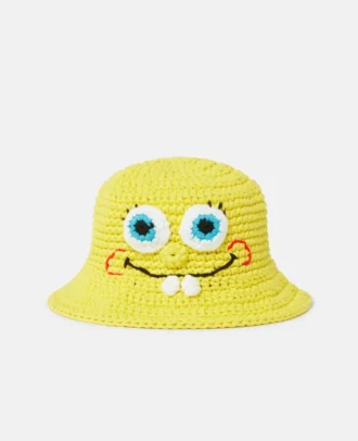 Chapeau bob en crochet avec motif Bob l&rsquo;éponge