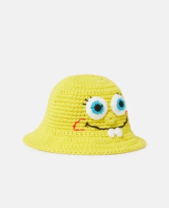 Chapeau bob en crochet avec motif Bob l&rsquo;éponge