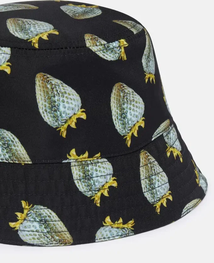 Chapeau bob en nylon régénéré imprimé fraise Chapeau bob en nylon régénéré imprimé fraise
