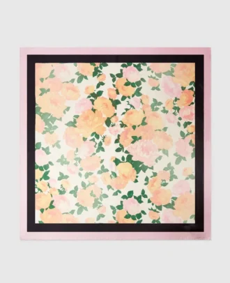 Écharpe carrée imprimée pivoine