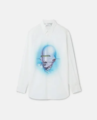 Chemise boyfriend en coton biologique imprimé Sexy Robot