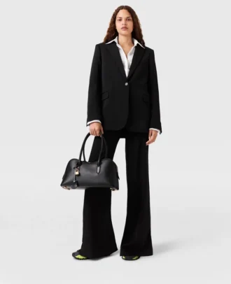 Pantalon ajusté en flanelle de laine