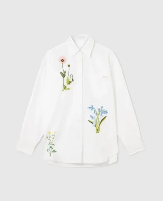 Chemise brodée à fleurs