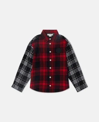 Chemise classique à empiècements à carreaux