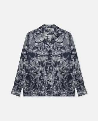 Chemise de pyjama en soie imprimée Fungi Forest